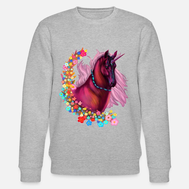 Rosa Einhorn - Stanley/Stella Unisex Bio-Sweatshirt CHANGER  - Grau meliert