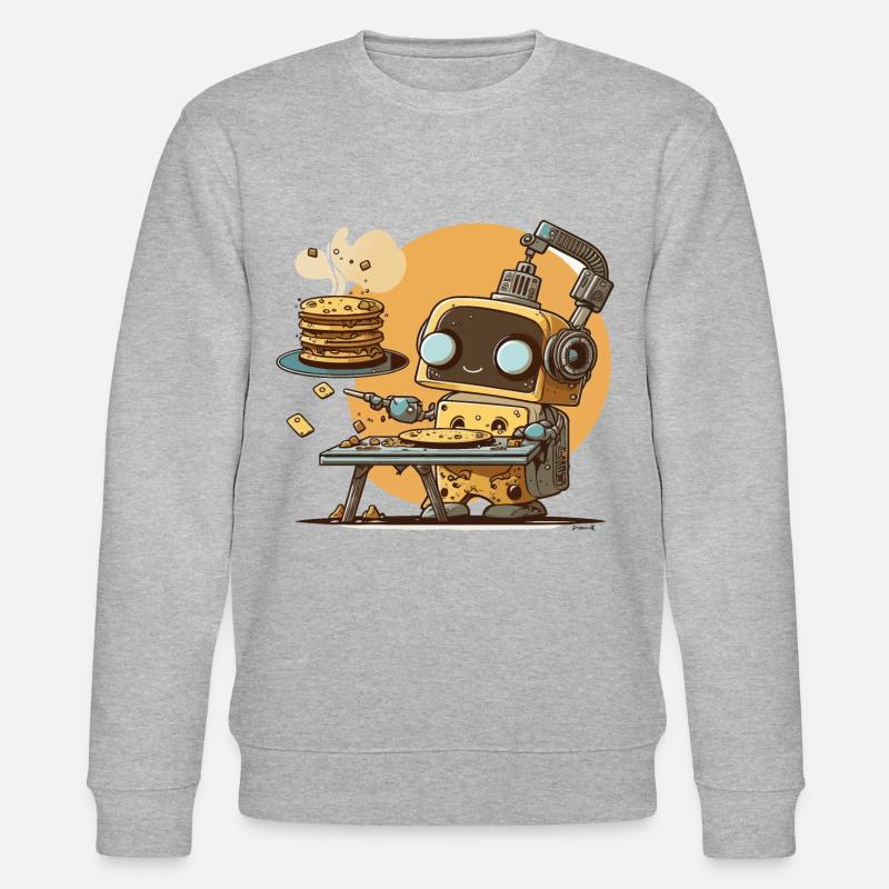 Frühstücks-Bot - Stanley/Stella Unisex Bio-Sweatshirt CHANGER  - Grau meliert