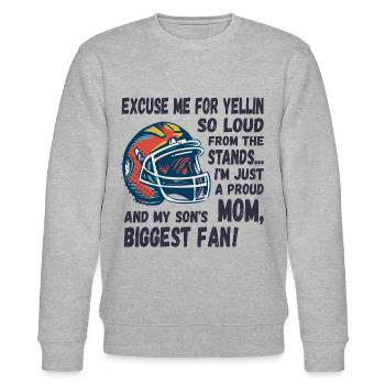 Entschuldige das laute schreien, Football Mama - Stanley/Stella Unisex Bio-Sweatshirt CHANGER  - Grau meliert - Vorne - Nik (191cm) & Marisol (170cm)