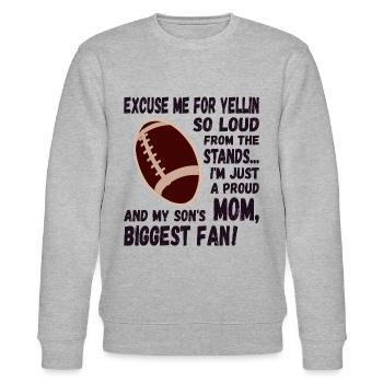 Entschuldige das laute schreien, Football Mama - Stanley/Stella Unisex Bio-Sweatshirt CHANGER  - Grau meliert - Vorne - Nik (191cm) & Marisol (170cm)