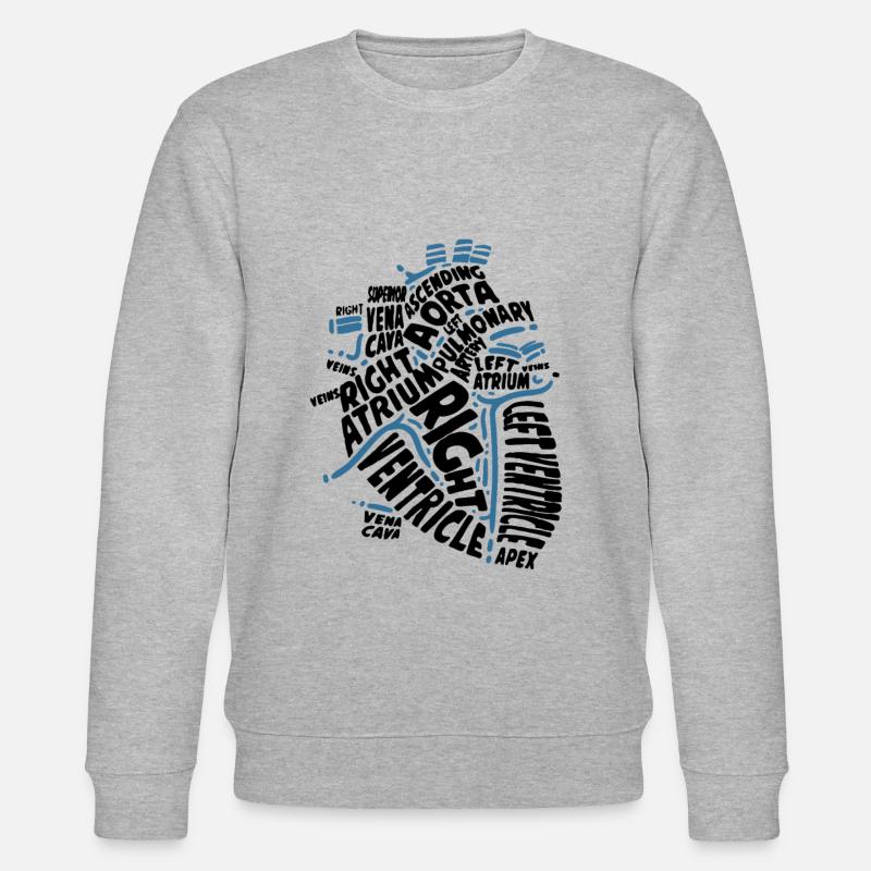 Anatomie Herz Krankenschwester Arzt Geschenk - Stanley/Stella Unisex Bio-Sweatshirt CHANGER - Grau meliert