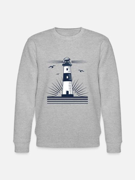 Lighthouse with seagulls - Stanley/Stella CHANGER Unisex Organic Sweatshirt - heather grey