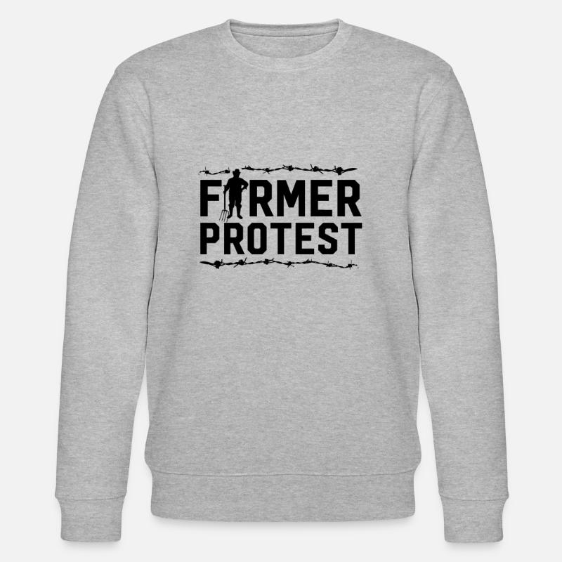Bauernprotest Bauer Demonstration - Stanley/Stella Unisex Bio-Sweatshirt CHANGER  - Grau meliert