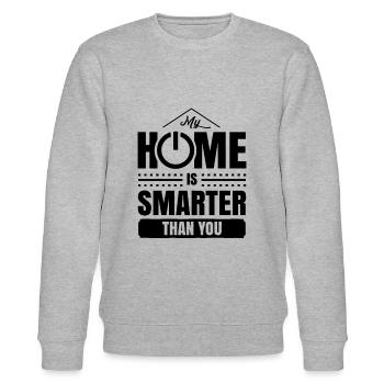 My house is smarter than you smart home - Stanley/Stella CHANGER Unisex Organic Sweatshirt - heather grey - Front - Nik (191cm) & Marisol (170cm)