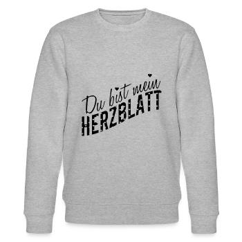 DU BIST MEIN HERZBLATT - Stanley/Stella Unisex Bio-Sweatshirt CHANGER  - Grau meliert - Vorne - Nik (191cm) & Marisol (170cm)