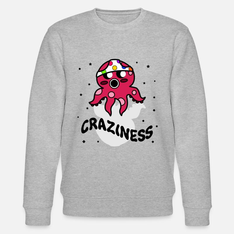 OCTOPUS CRAZY SILLY FUNNY UNIQUE IDEA - Stanley/Stella CHANGER Unisex Organic Sweatshirt - heather grey