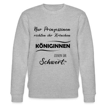 FRAU LADY KÄMPFERIN MUT TAPFER TEAM GEWINNER SIEG - Stanley/Stella Unisex Bio-Sweatshirt CHANGER  - Grau meliert - Vorne - Nik (191cm) & Marisol (170cm)