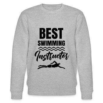 Bester Schwimmlehrer Schwimmtrainer Coach - Stanley/Stella Unisex Bio-Sweatshirt CHANGER  - Grau meliert - Vorne - Nik (191cm) & Marisol (170cm)