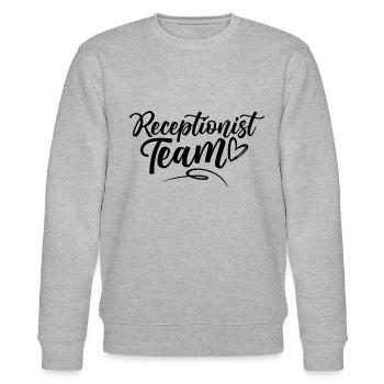 Rezeptionsteam Empfang Rezeption Rezeptionist - Stanley/Stella Unisex Bio-Sweatshirt CHANGER  - Grau meliert - Vorne - Nik (191cm) & Marisol (170cm)