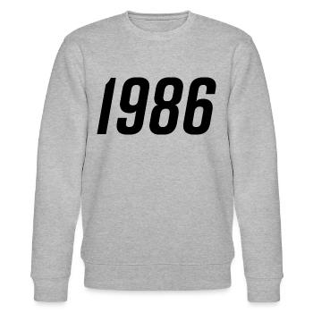 1986 Année de naissance Cadeau - Sweat bio CHANGER Stanley/Stella Unisexe - gris chiné - Devant - Nik (191cm) & Marisol (170cm)
