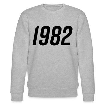 1982 Année de naissance Anniversaire - Sweat bio CHANGER Stanley/Stella Unisexe - gris chiné - Devant - Nik (191cm) & Marisol (170cm)
