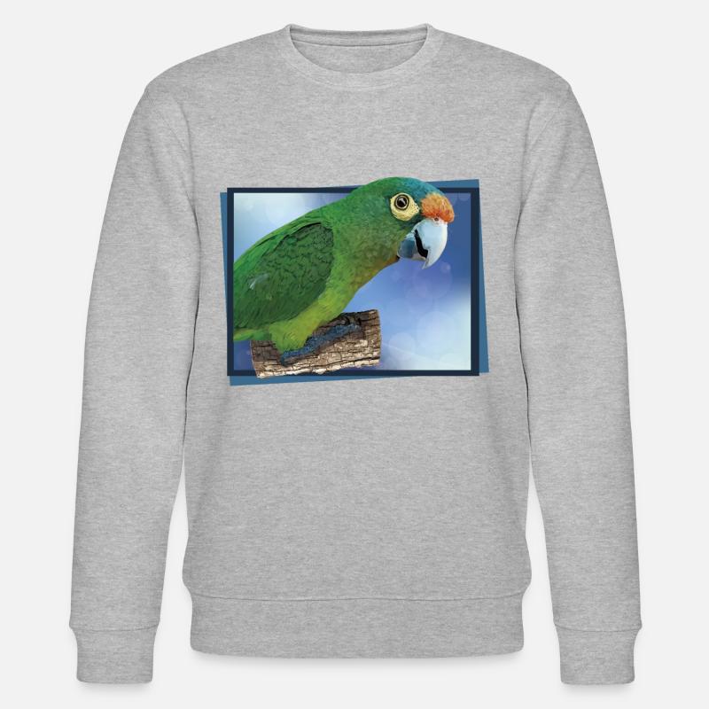 Perruche à front orange - Sweat bio CHANGER Stanley/Stella Unisexe - gris chiné