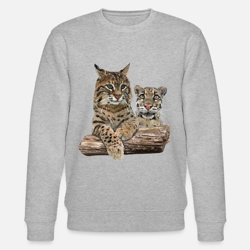 Lynx et léopard nuageux - Sweat bio CHANGER Stanley/Stella Unisexe - gris chiné