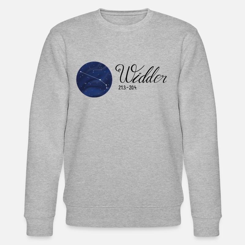 Sternzeichen Widder Tierkreiszeichen Astrologie - Stanley/Stella Unisex Bio-Sweatshirt CHANGER - Grau meliert