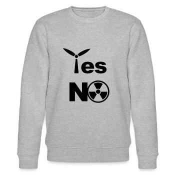 Yes to wind energy No to atomic energy - Stanley/Stella CHANGER Unisex Organic Sweatshirt - heather grey - Front - Nik (191cm) & Marisol (170cm)