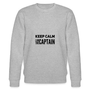 Keep calm, I am the captain - Stanley/Stella Unisex Bio-Sweatshirt CHANGER  - Grau meliert - Vorne - Nik (191cm) & Marisol (170cm)