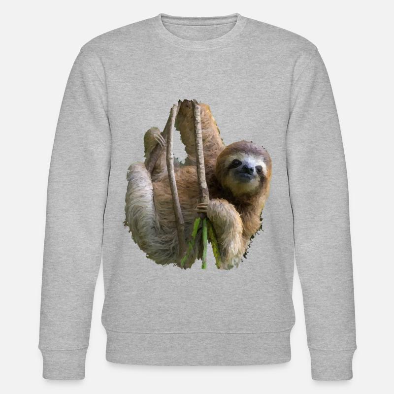 Sloth lovers gift | Sloth Design - Stanley/Stella CHANGER Unisex Organic Sweatshirt - heather grey