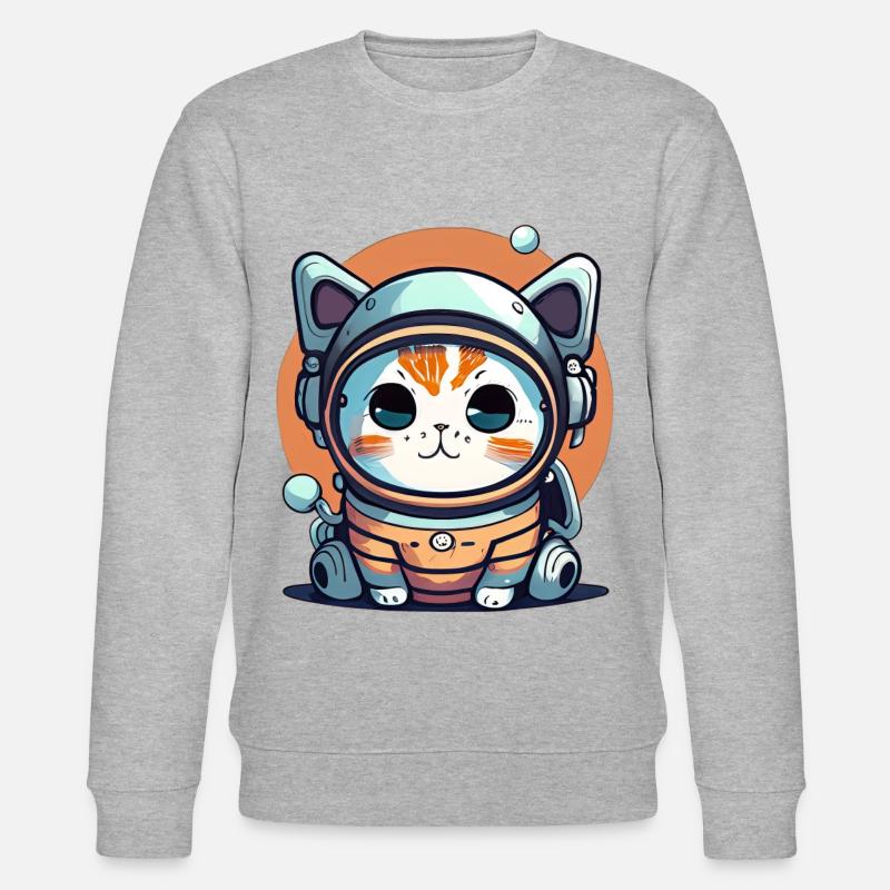 Niedlicher Chatstronaut #10 - Stanley/Stella Unisex Bio-Sweatshirt CHANGER  - Grau meliert