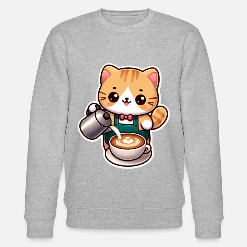 Kätzchen Barista - Stanley/Stella Unisex Bio-Sweatshirt CHANGER  - Grau meliert