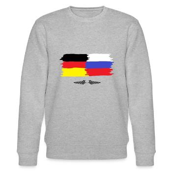 Deutschland - Russland - Freundschafts Geschenke - Stanley/Stella Unisex Bio-Sweatshirt CHANGER  - Grau meliert - Vorne - Nik (191cm) & Marisol (170cm)
