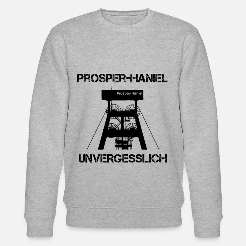 Zeche Prosper-Haniel Bottrop unvergesslich - Stanley/Stella Unisex Bio-Sweatshirt CHANGER  - Grau meliert