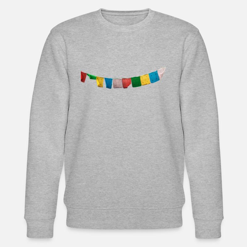 Gebetsfahnen / Gebetsflaggen Nepal - Stanley/Stella Unisex Bio-Sweatshirt CHANGER  - Grau meliert