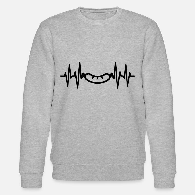 Wurst Herzschlag Fleischliebhaber - Stanley/Stella Unisex Bio-Sweatshirt CHANGER  - Grau meliert