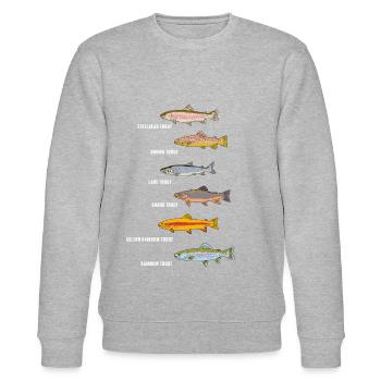 Fische Angeln | Fischarten Fischen Geschenkidee - Stanley/Stella Unisex Bio-Sweatshirt CHANGER  - Grau meliert - Vorne - Nik (191cm) & Marisol (170cm)