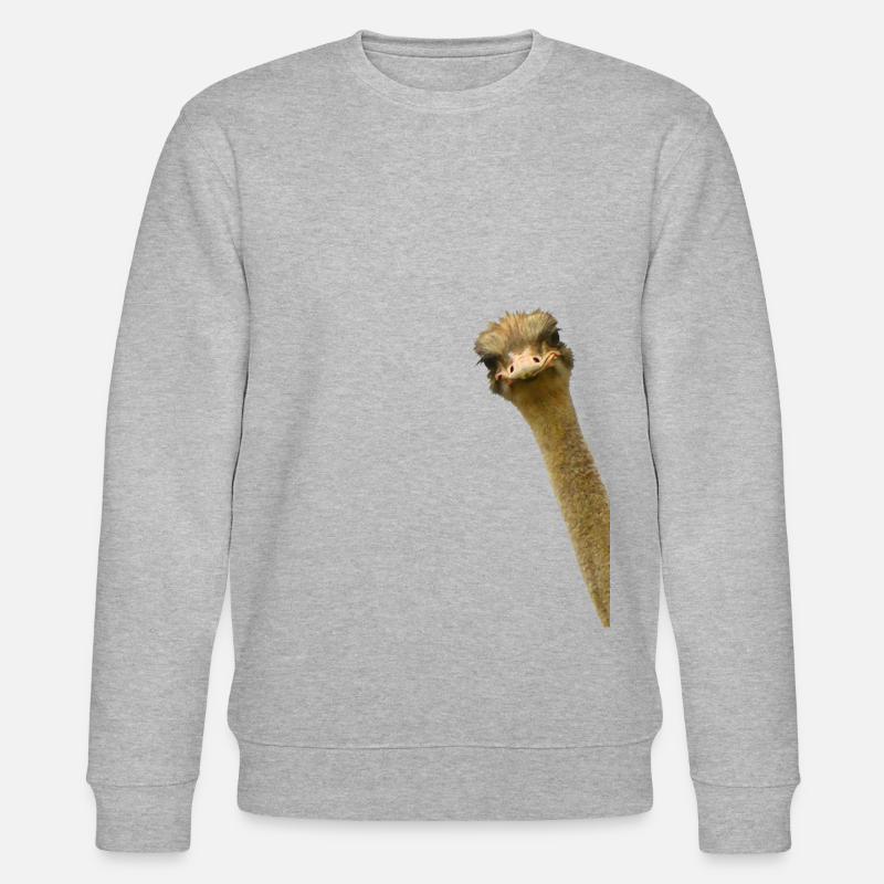 Hinterhältiger Strauß Vogel - Stanley/Stella Unisex Bio-Sweatshirt CHANGER  - Grau meliert