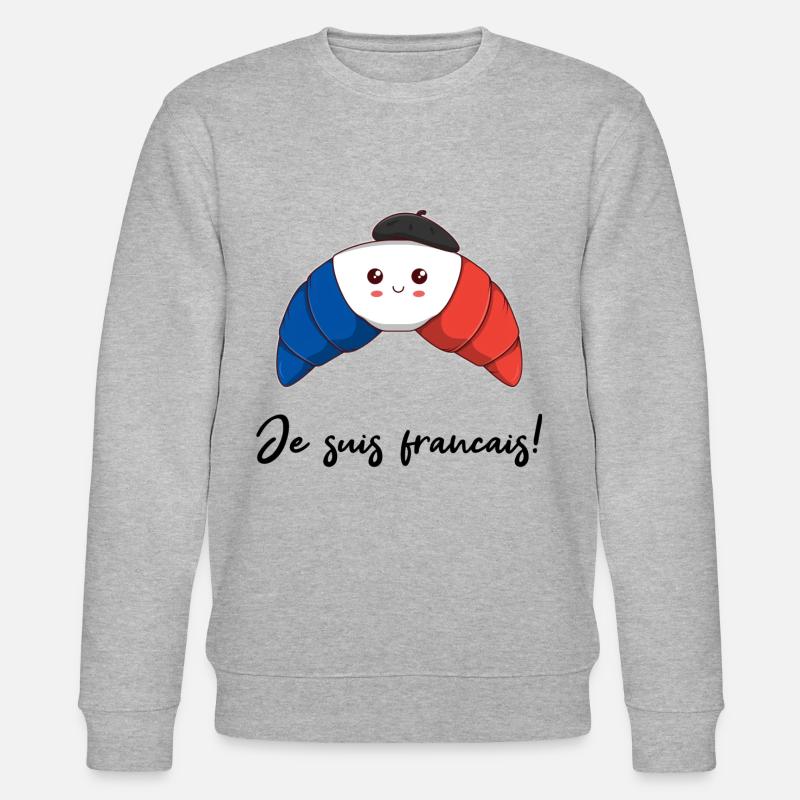 Français Croissant Idée Cadeau Mignon - Sweat bio CHANGER Stanley/Stella Unisexe - gris chiné