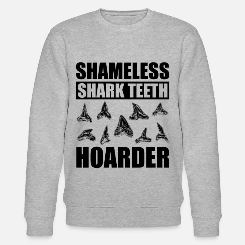 versteinerte Haifischzähne - Stanley/Stella Unisex Bio-Sweatshirt CHANGER  - Grau meliert