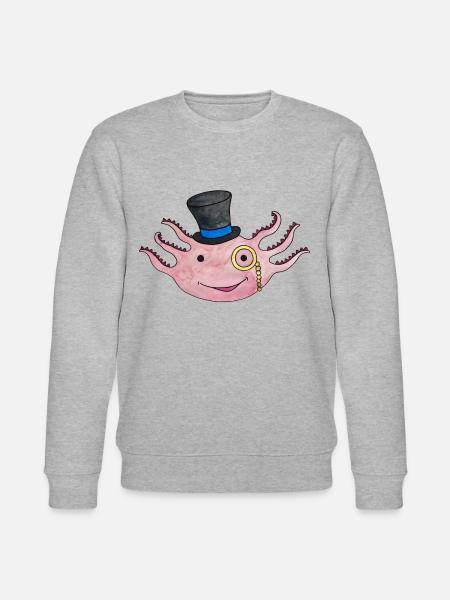 Axolotl Cute Newt Top Hat Mexico Amphibians - Stanley/Stella CHANGER Unisex Organic Sweatshirt - heather grey