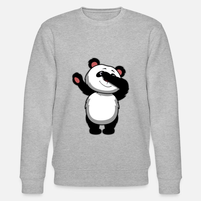Dabbing Panda Bear - Dab Panda - Stanley/Stella CHANGER Unisex Organic Sweatshirt - heather grey