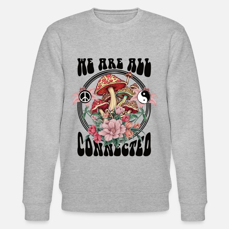 we are all connected gift - Stanley/Stella CHANGER Unisex Organic Sweatshirt - heather grey