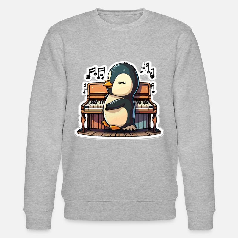 Pingouin piano - Sweat bio CHANGER Stanley/Stella Unisexe - gris chiné