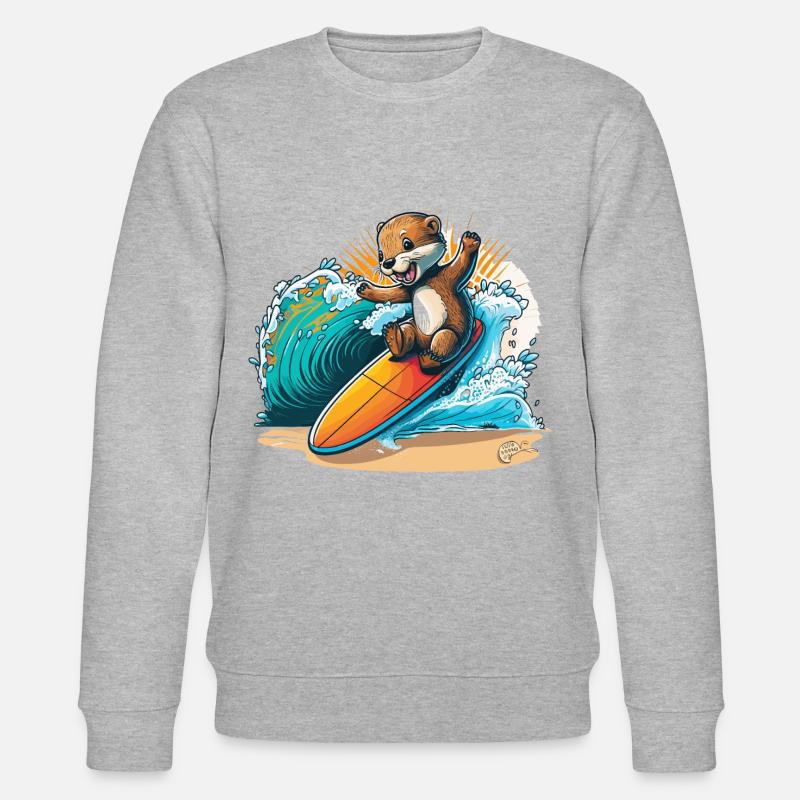 Surfs Up Otter - Sweat bio CHANGER Stanley/Stella Unisexe - gris chiné