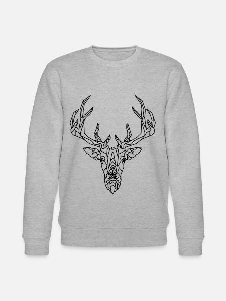 Deer geometric - Stanley/Stella CHANGER Unisex Organic Sweatshirt - heather grey