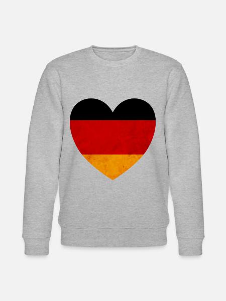 Germany heart German flag - Stanley/Stella CHANGER Unisex Organic Sweatshirt - heather grey
