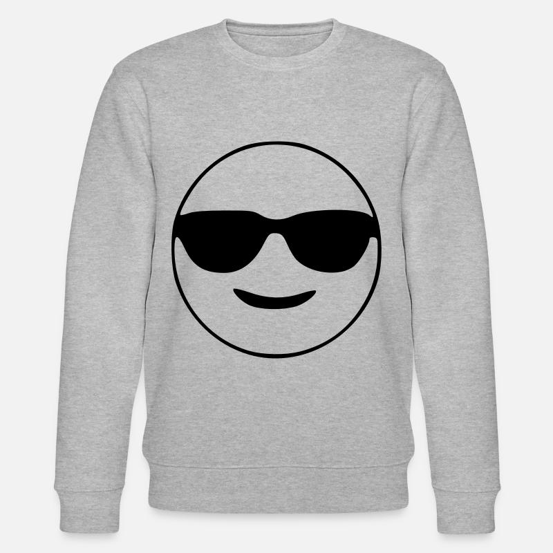 Emoji Cool Sketch Black - Stanley/Stella CHANGER Unisex Organic Sweatshirt - heather grey