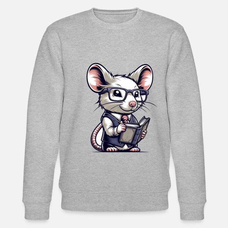 Cute Mouse Teacher - Stanley/Stella Unisex Bio-Sweatshirt CHANGER  - Grau meliert