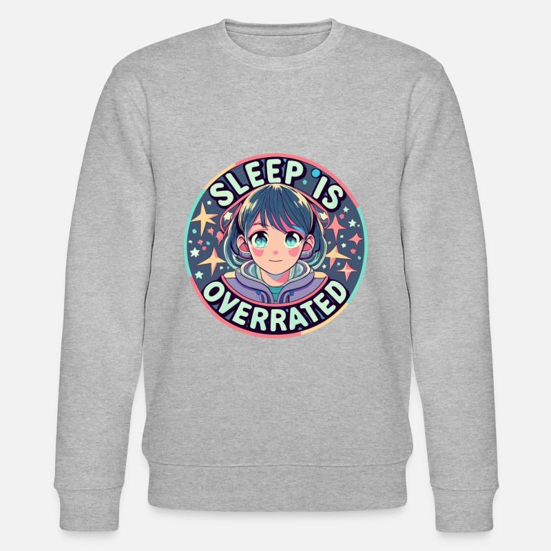 Anime - Sleep is overrated - Stanley/Stella Unisex Bio-Sweatshirt CHANGER  - Grau meliert