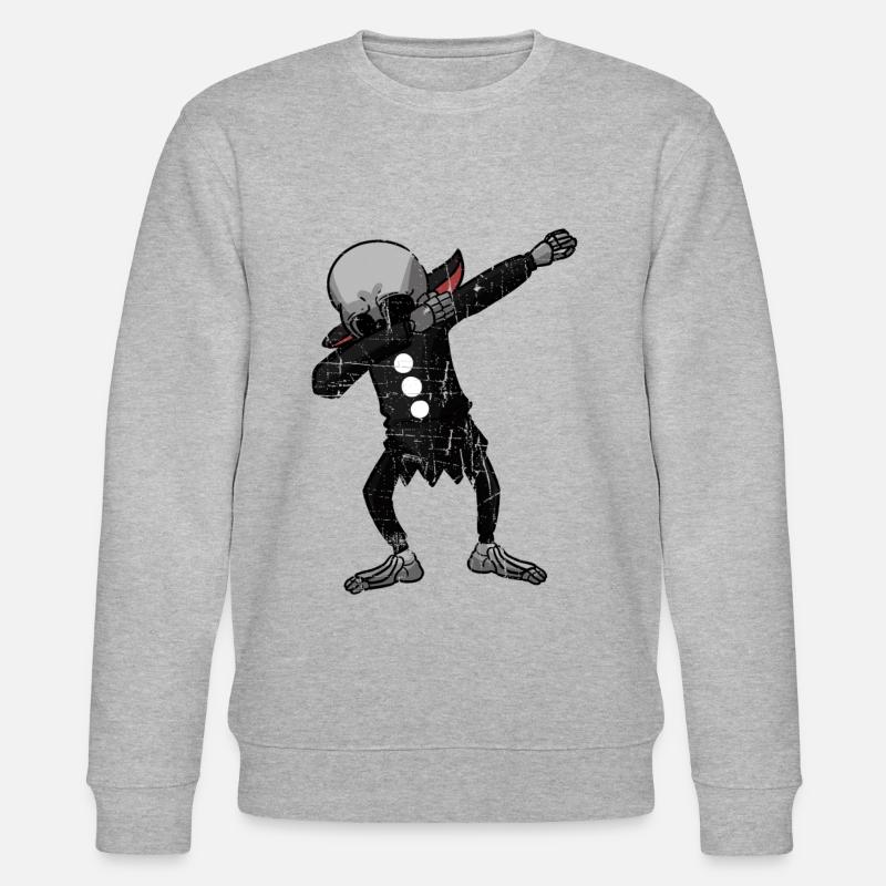 Dabbing Skelett - Stanley/Stella Unisex Bio-Sweatshirt CHANGER  - Grau meliert