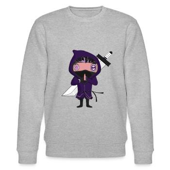 Ninja - Stanley/Stella Unisex Bio-Sweatshirt CHANGER  - Grau meliert - Vorne - Nik (191cm) & Marisol (170cm)