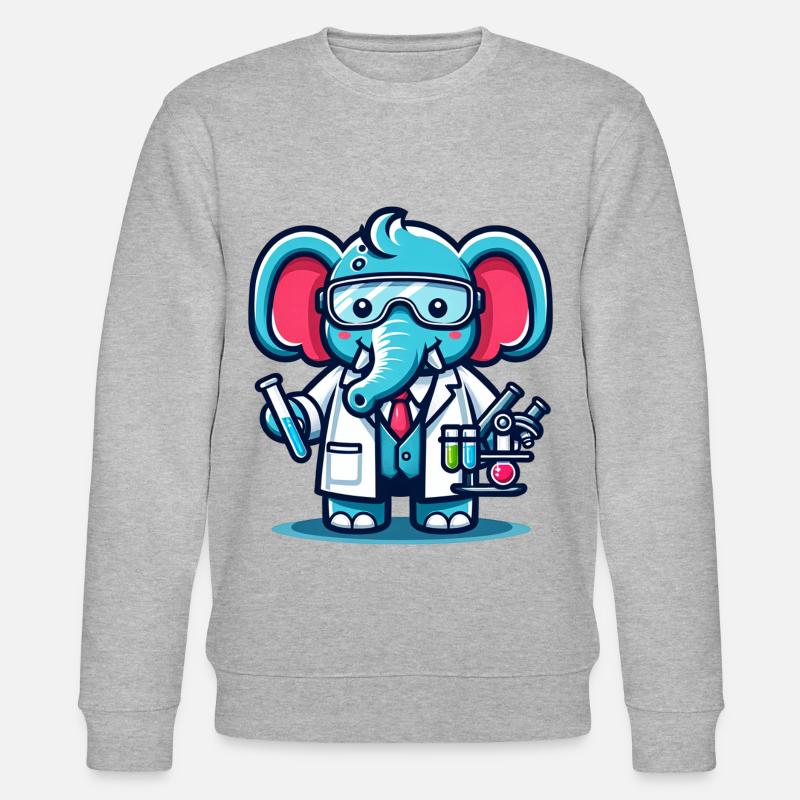 Scientifique éléphant mignon - Sweat bio CHANGER Stanley/Stella Unisexe - gris chiné