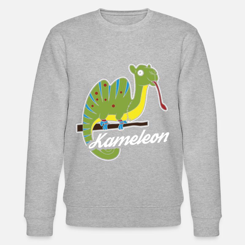 Chamäleons, Leguan oder Kameleon Tierliebe - Stanley/Stella Unisex Bio-Sweatshirt CHANGER  - Grau meliert