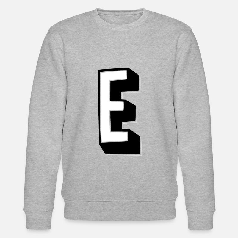 Letter E - Alphabet E - Stanley/Stella CHANGER Unisex Organic Sweatshirt - heather grey