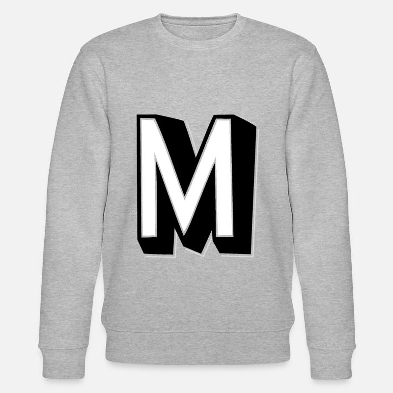 Buchstabe M - Alphabet M. - Stanley/Stella Unisex Bio-Sweatshirt CHANGER  - Grau meliert