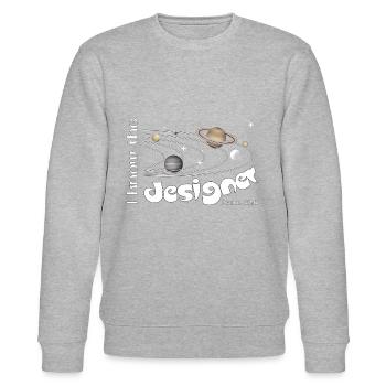 Christliches Design Ich kenne den Designer Psalm 33:6 - Stanley/Stella Unisex Bio-Sweatshirt CHANGER  - Grau meliert - Vorne - Nik (191cm) & Marisol (170cm)