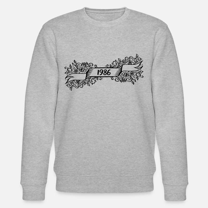 1986 Birthday present - Stanley/Stella CHANGER Unisex Organic Sweatshirt - heather grey