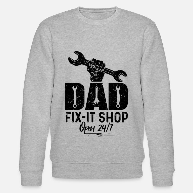 Papa Fix-It Shop Ouvert 24/7 - Sweat bio CHANGER Stanley/Stella Unisexe - gris chiné